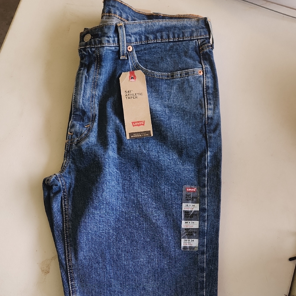 Levi's Blue Athletic Taper Stretch Jeans Classic Denim